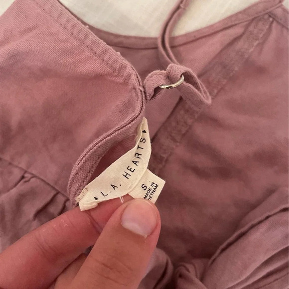 Pacsun LA Hearts Purple tie linen like tank top small - Picture 4 of 4